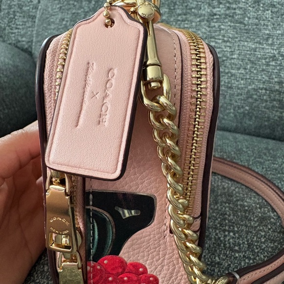 Coach Pink Leather Cosmetic Graphic Top-Handle Crossbody - Picture 3 of 8